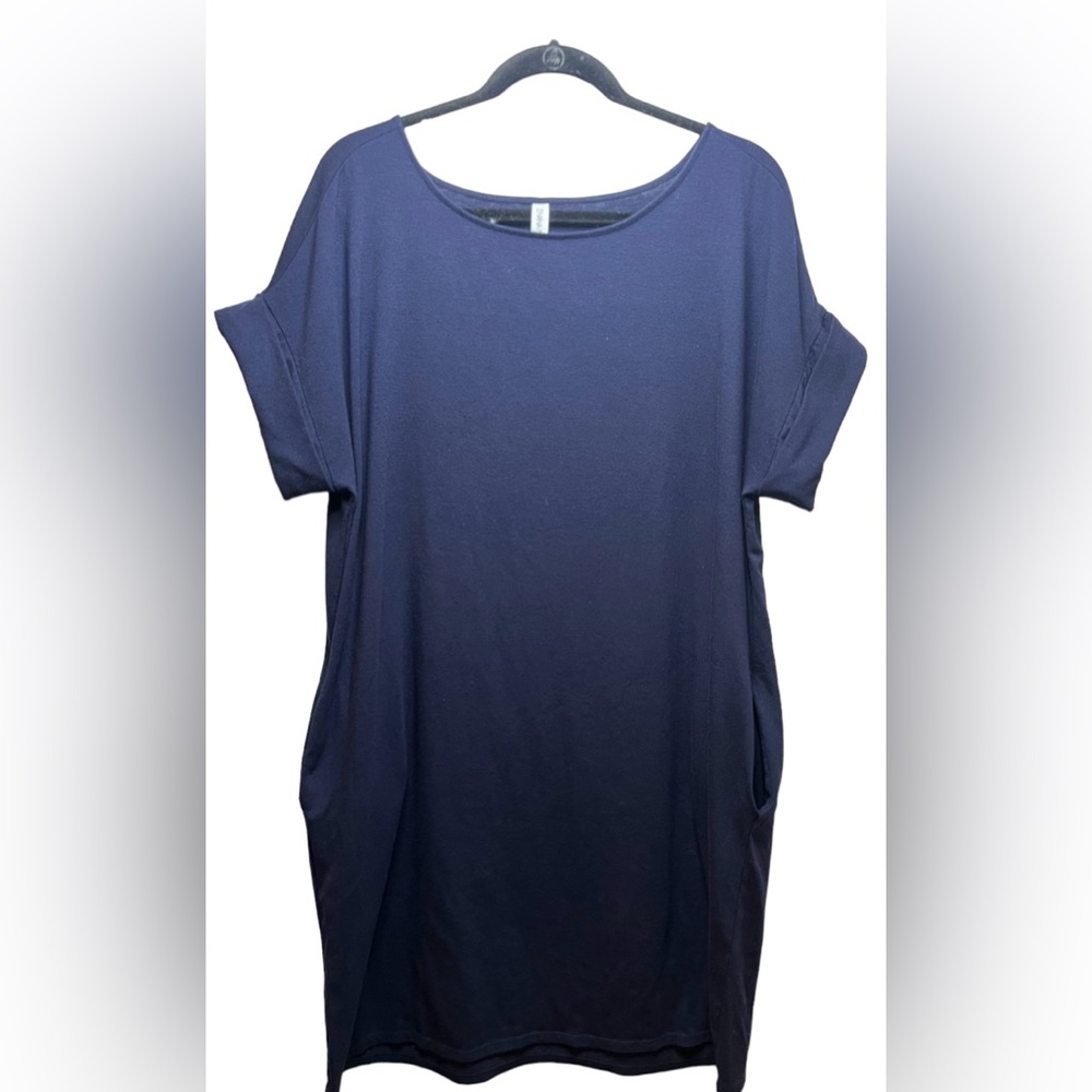 Zenana Premium Navy Blue Slouchy T shirt Dress